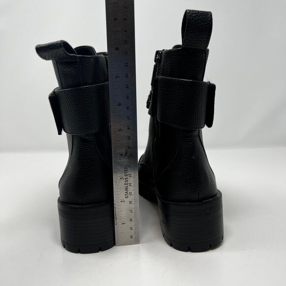 Karl Lagerfeld Boots Woman's 7.5M Black Payson Side Zip Jeweled Ankle Belt  NWOT - Picture 13 of 13
